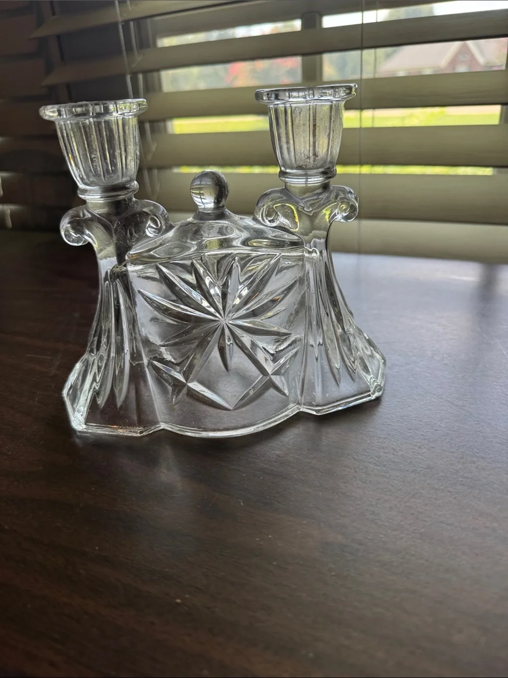 Anchor Hocking Clear Precut Double Taper Candlestick Holder
